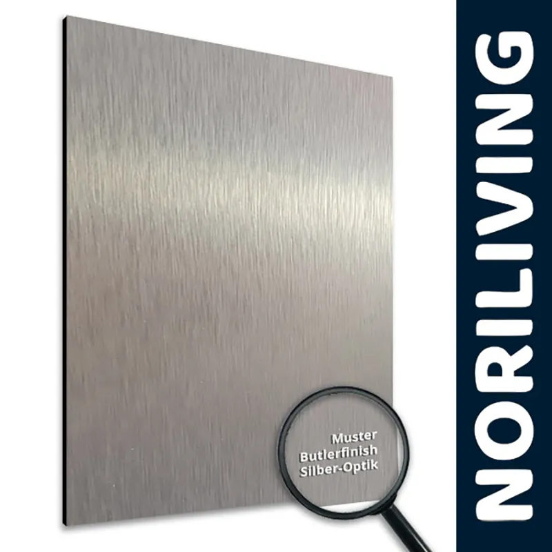 Muster Duschrückwand | Küchenrückwand Butlerfinish Silber