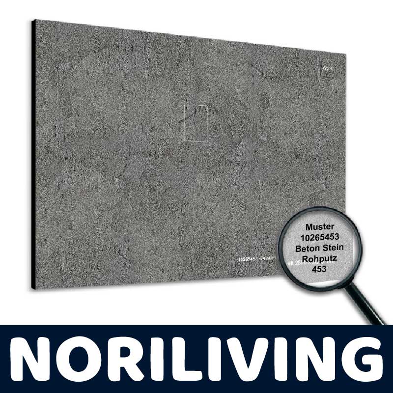 Noriliving Beton Steinoptik Muster 10265453 Musterplatte in Beton Steinoptik, Modell 10265453, von Noriliving mit Lupe auf Texturdetails.