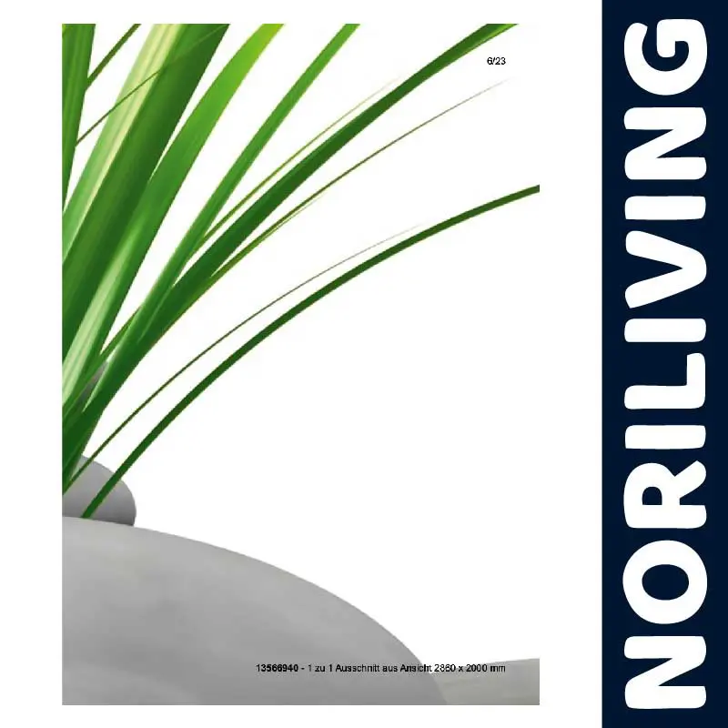 Detailansicht einer grünen Gräserdekoration auf weißem Hintergrund, Teil der Noriliving Kollektion